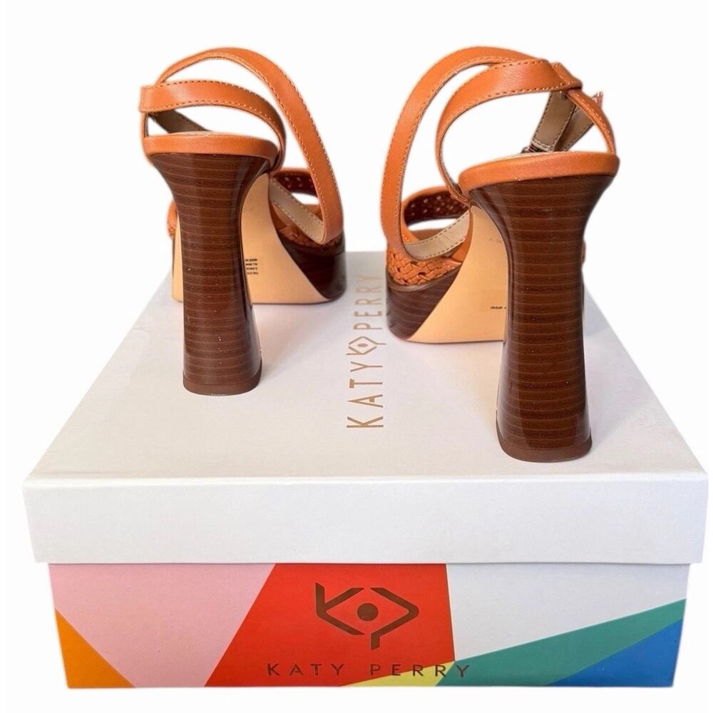 Katy Perry The Steady Ginger Biscuit Woven Platform Heels Ankle Strap Sandal 8.5 - Picture 6 of 14